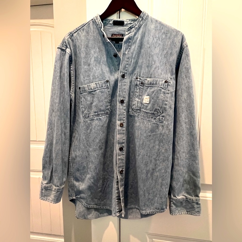 Denim, washed DKNY shirt 100% Cotton